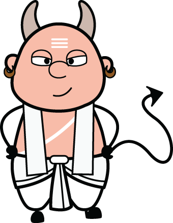 The colonial caricature of the Brahmin as devil — clever, and impossible to defeat in debate
